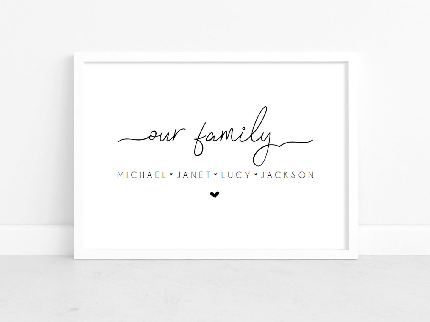 Personalised Family Name Print: Minimalist Home Decor, Housewarming Wall Art Mum Gift, New Home