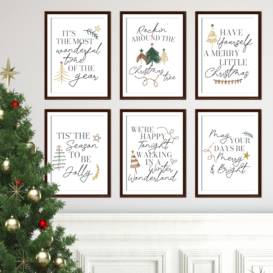 Christmas Lyric Wall Prints - Mix & Match
