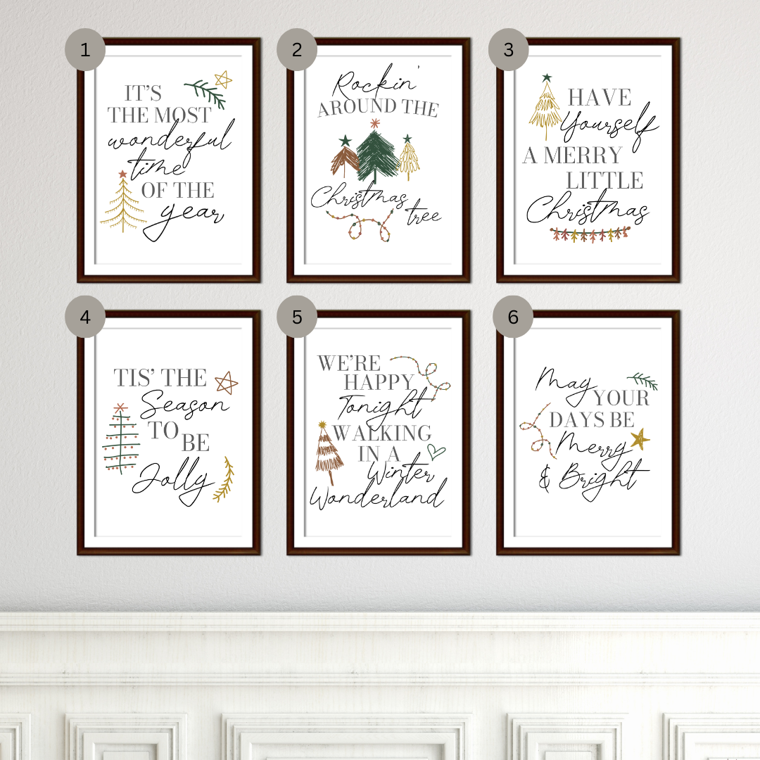 Christmas Lyric Wall Prints - Mix & Match