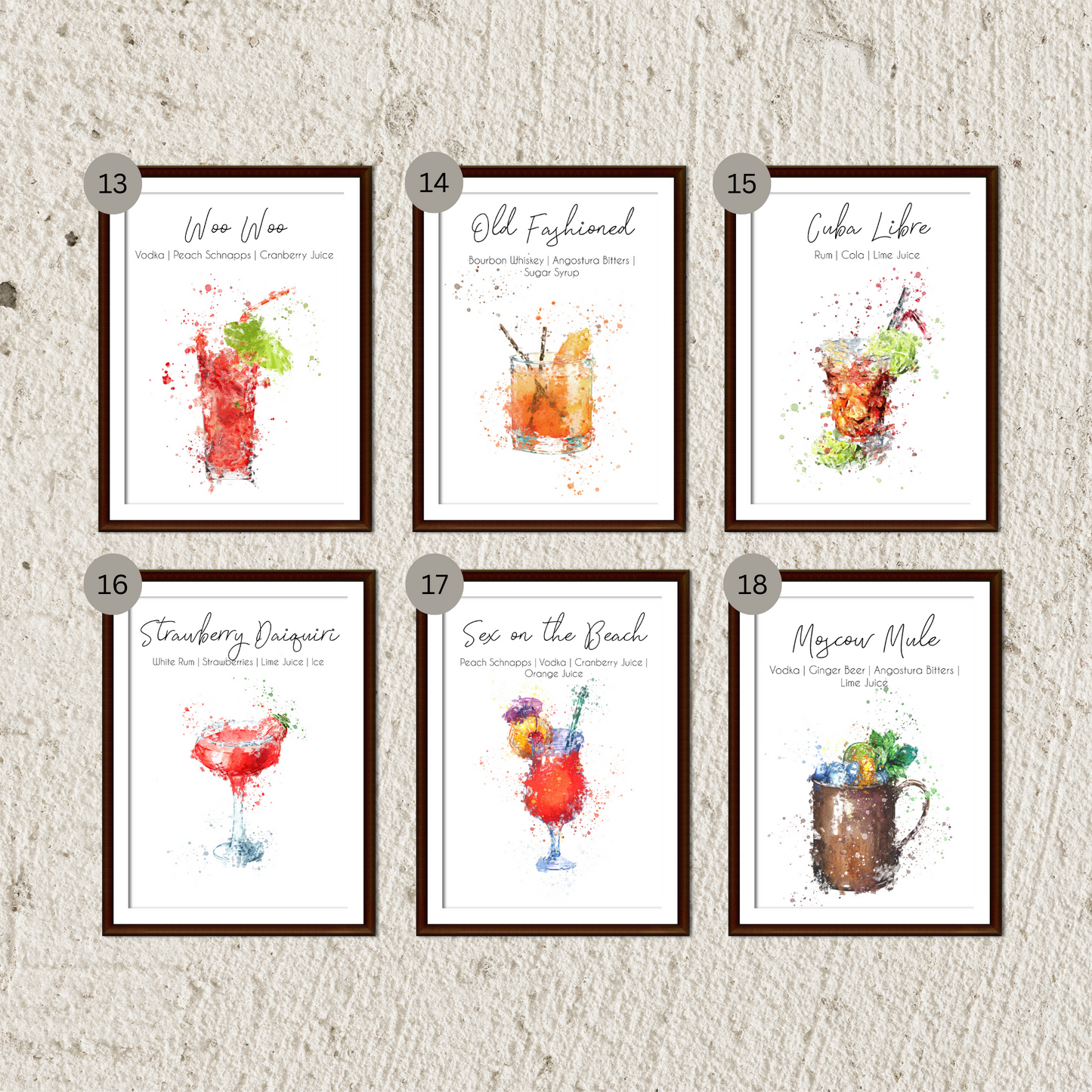 Cocktail Wall Prints - Mix & Match
