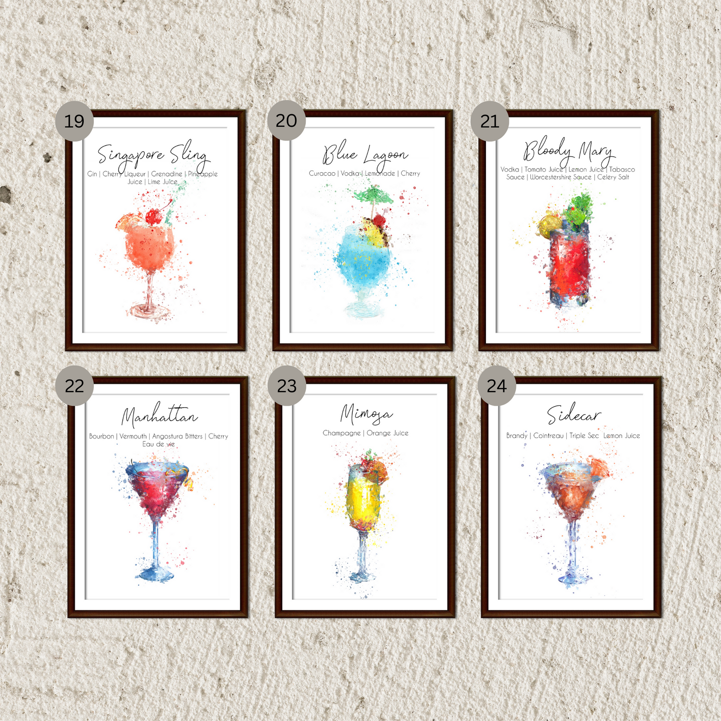 Cocktail Wall Prints - Mix & Match