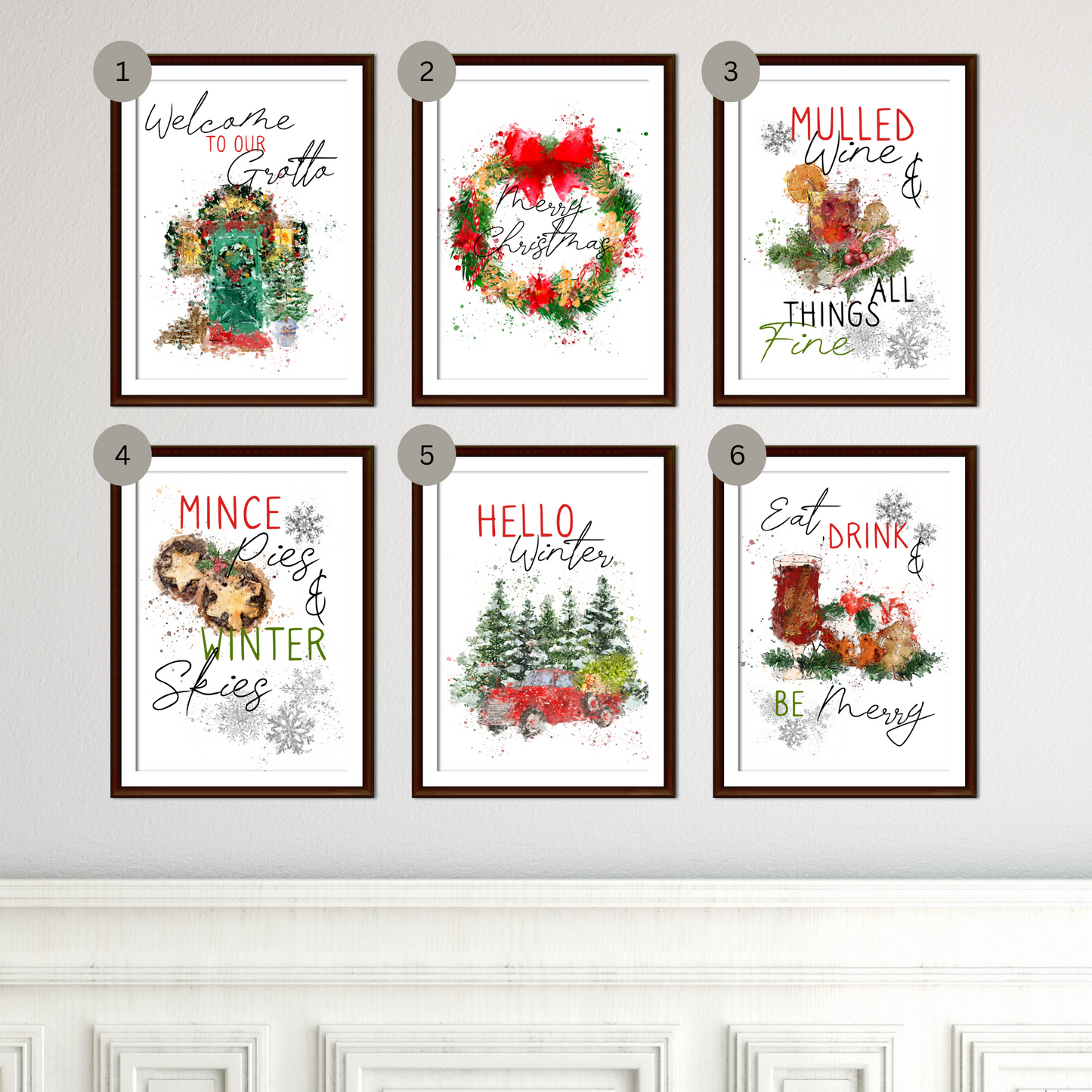 Traditional Christmas Wall Prints - Mix & Match