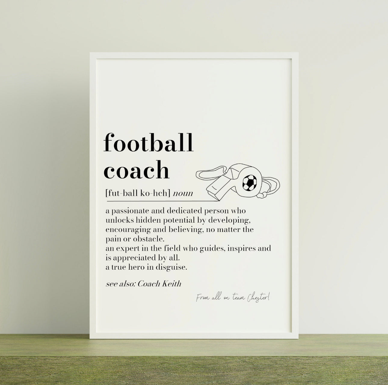 Personalised Football Coach Definition Print - Unique Gifts ...