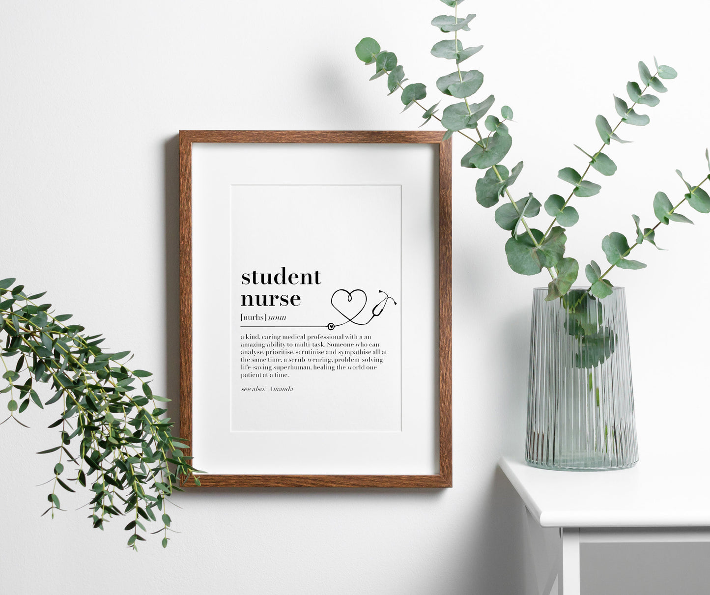 Nurse Gift Personalised Print, Nurse Graduation Gift, NHS Thank You Gift, Student Nurse Wall Art, Nurse Definition Print, Graduation Gift