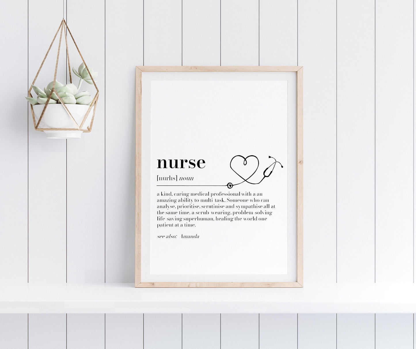 Nurse Gift Personalised Print, Nurse Graduation Gift, NHS Thank You Gift, Student Nurse Wall Art, Nurse Definition Print, Graduation Gift