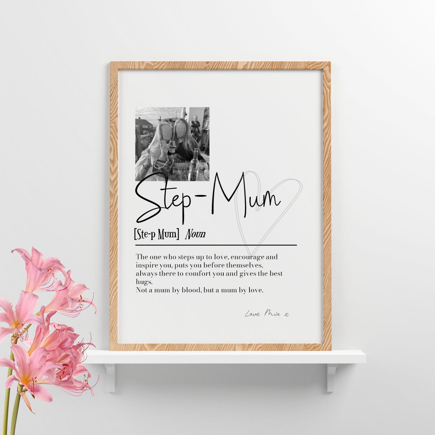 Personalised Step Mum Picture Collage Memorable Gift for Step-Mum, Mothers Day Gift, Gift for Her, definition, Birthday Gift for Step Mum