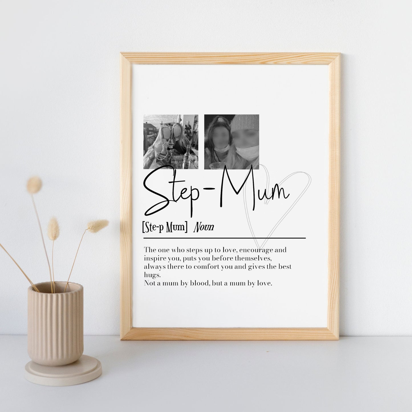 Personalised Step Mum Picture Collage Memorable Gift for Step-Mum, Mothers Day Gift, Gift for Her, definition, Birthday Gift for Step Mum