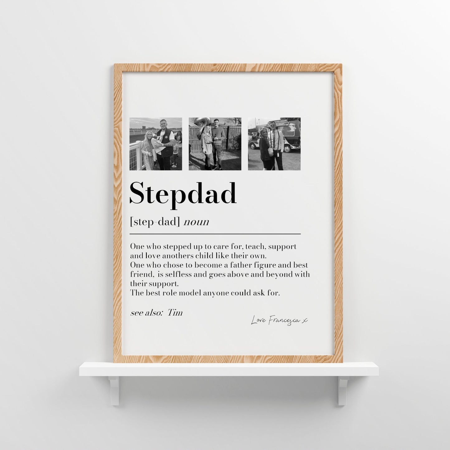 Personalised Stepdad Picture Collage Memorable Gift for Step-Dad, Fathers Day Gift, Gift for Him, definition, Birthday Gift for Step Dad