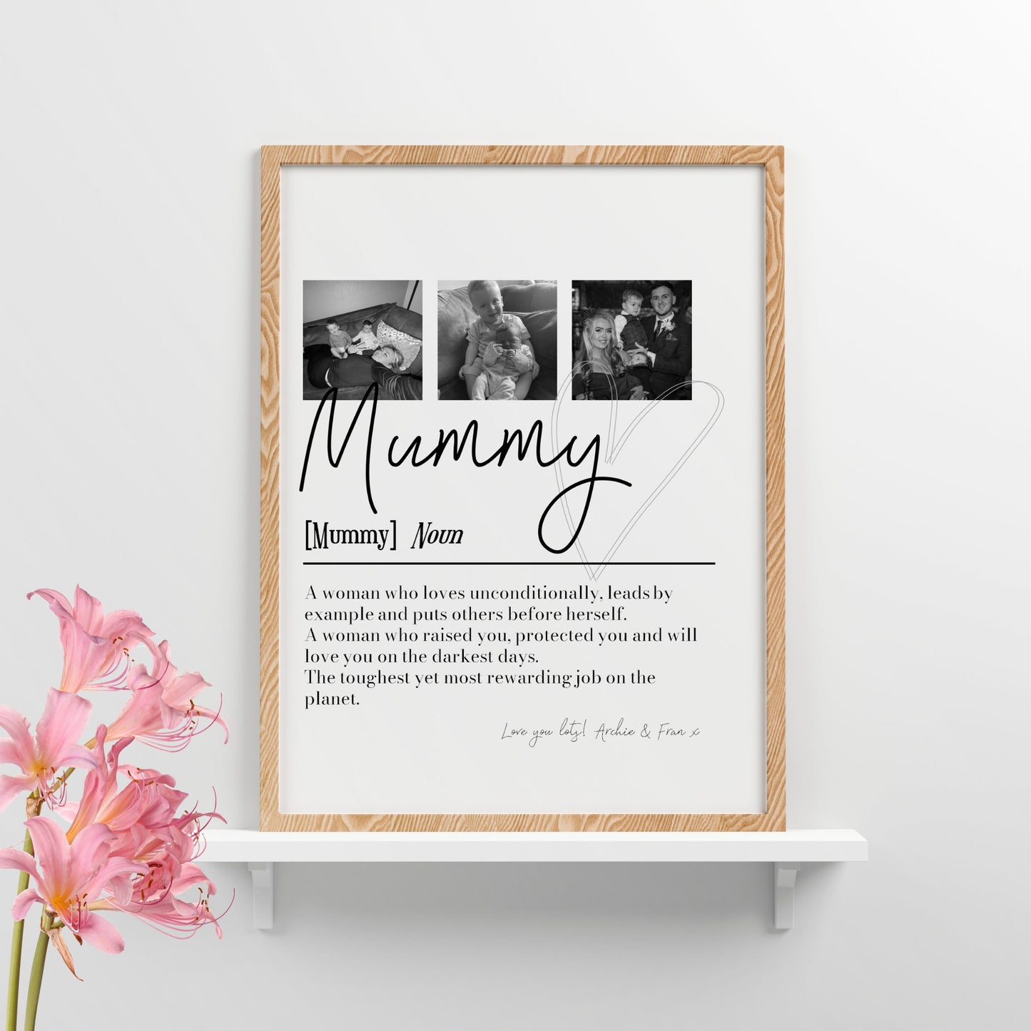 Personalised Mummy Picture Collage Memorable Gift for Mummy, Mothers Day Gift, Gift for Her, definition, Birthday Gift for Mummy, Mammy Gift