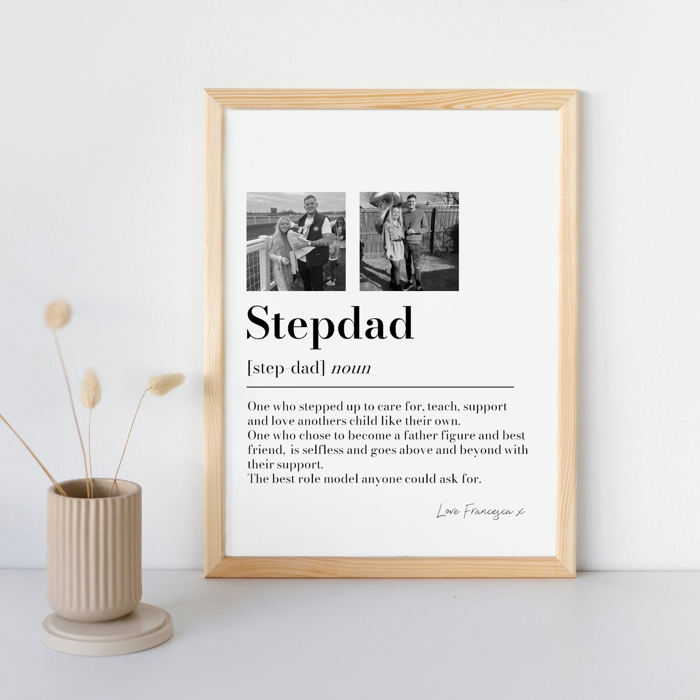Personalised Stepdad Picture Collage Memorable Gift for Step-Dad, Fathers Day Gift, Gift for Him, definition, Birthday Gift for Step Dad