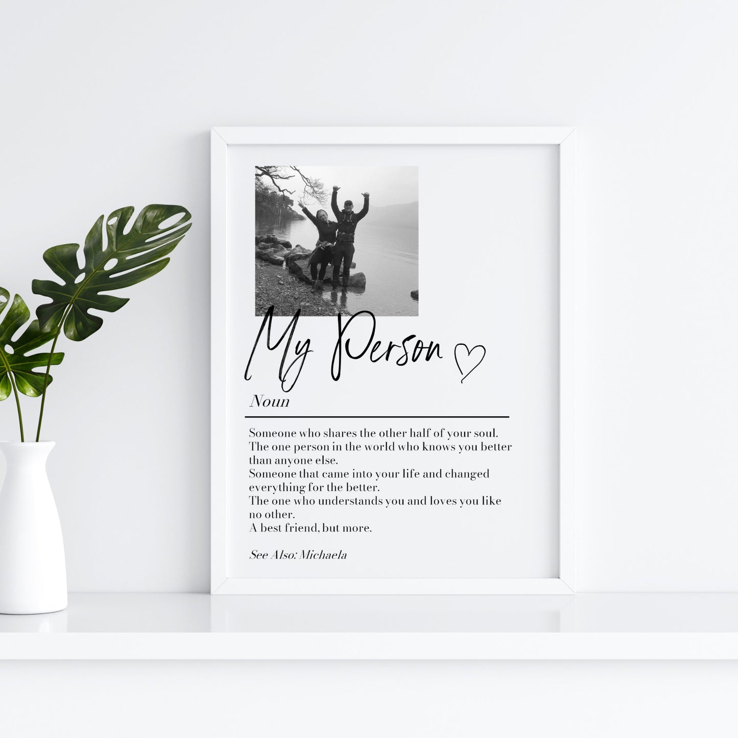 Personalised My Person Definition Print: Custom Photo Gift, Romantic Keepsake, Anniversary Boyfriend/Girlfriend Gift