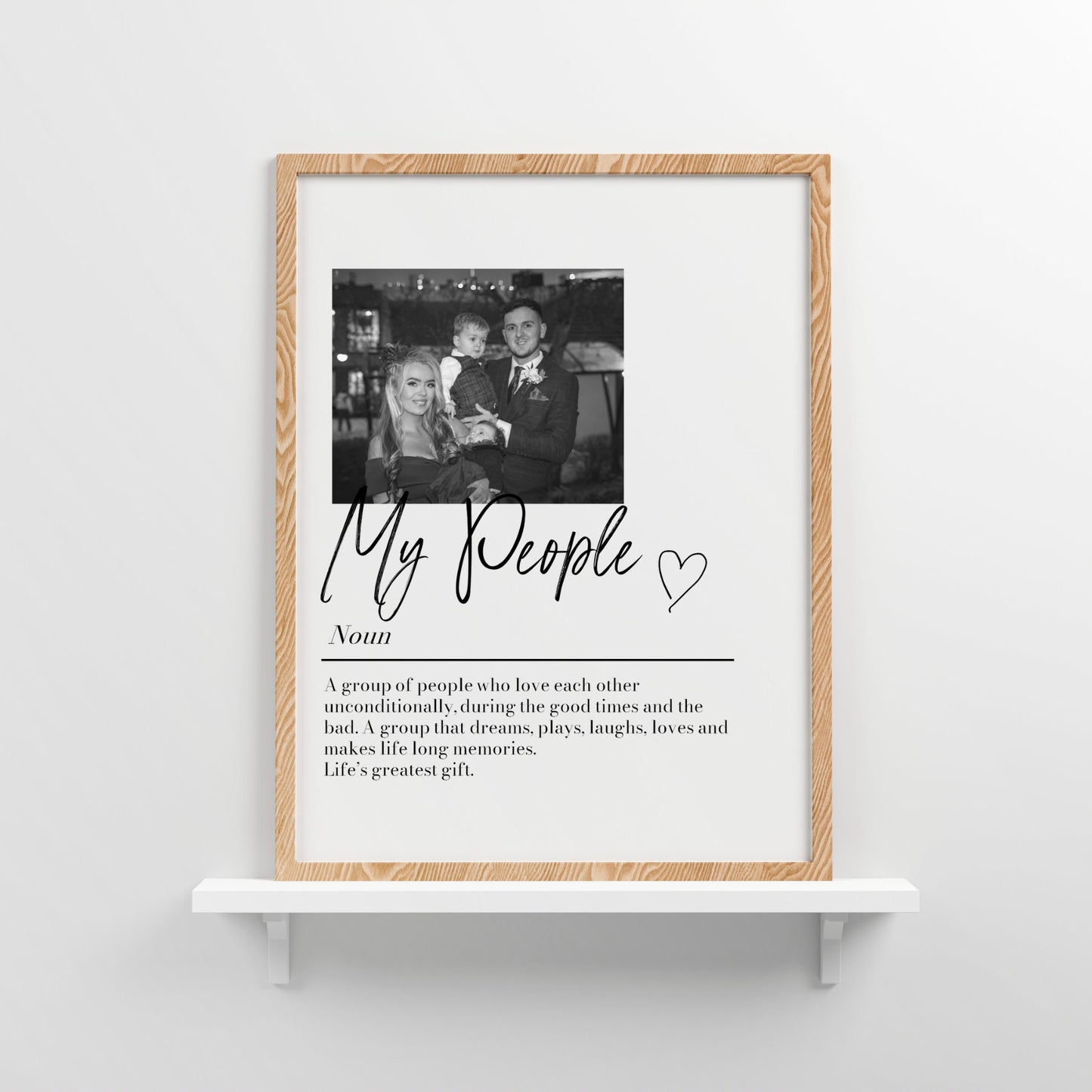 Personalised Family Definition Photo Print: 'My People' Custom Keepsake, Home Decor, Partner Gift