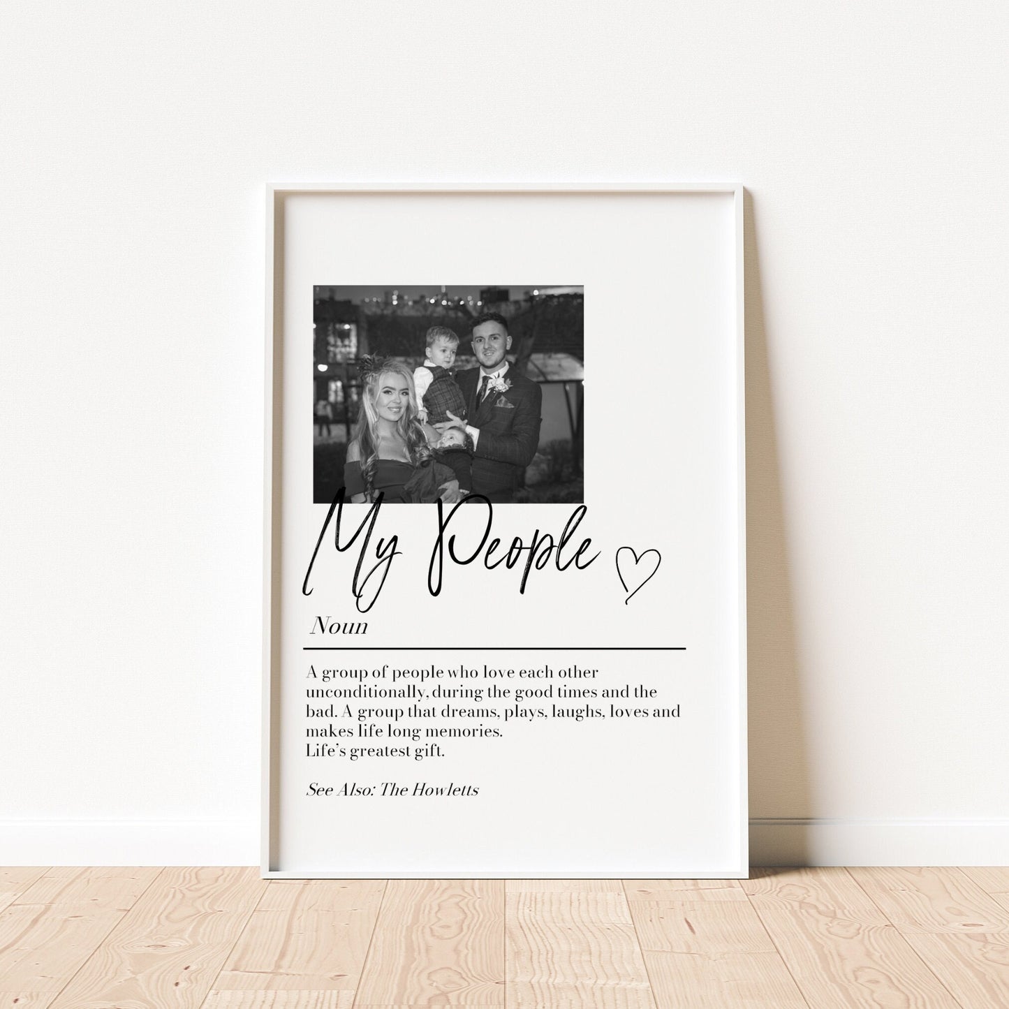 Personalised Family Definition Photo Print: 'My People' Custom Keepsake, Home Decor, Partner Gift