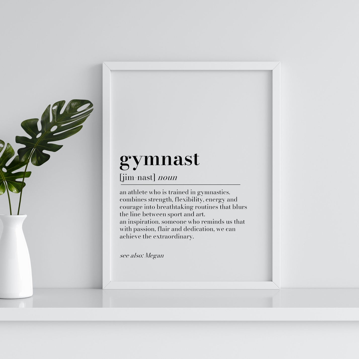 Personalised Gymnast definition print, Gymnast gift, Gymnastics Wall Art Print, Gift for Gymnastic Student Team, Gymnastics Teacher Gifts
