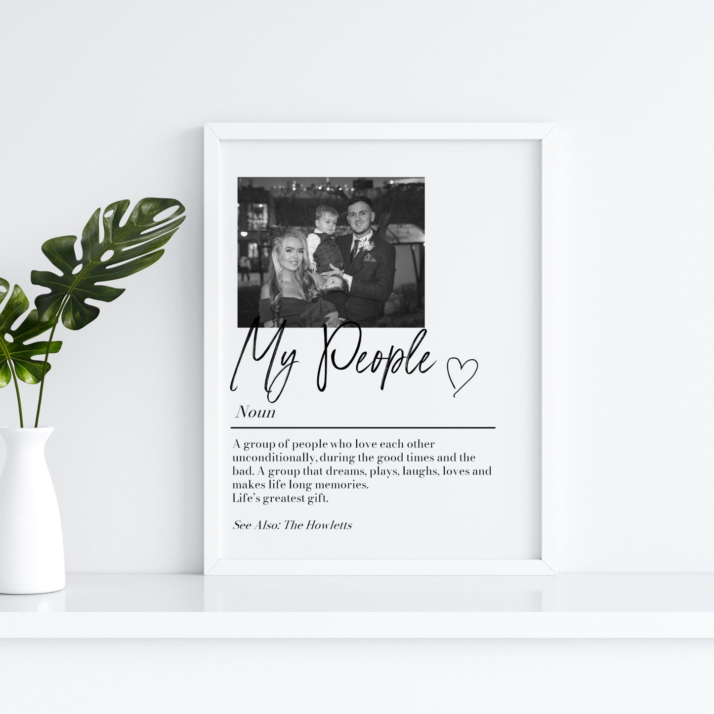 Personalised Family Definition Photo Print: 'My People' Custom Keepsake, Home Decor, Partner Gift
