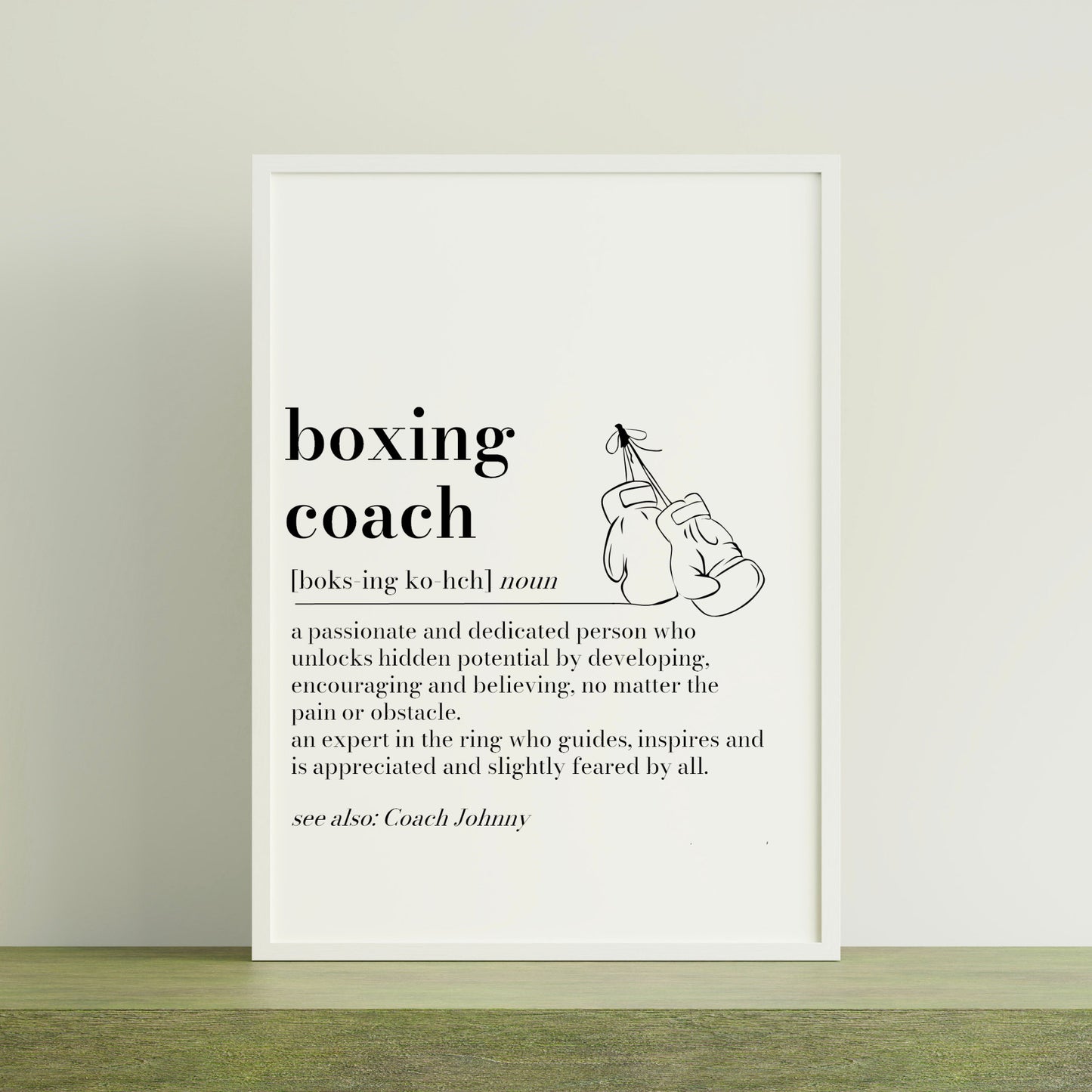 Personalised Boxing Coach Definition Print, Boxing Coach gift, Quote Print, Gift for Boxing Coach Thank You Gift, Coach Leaving Gift, Boxer