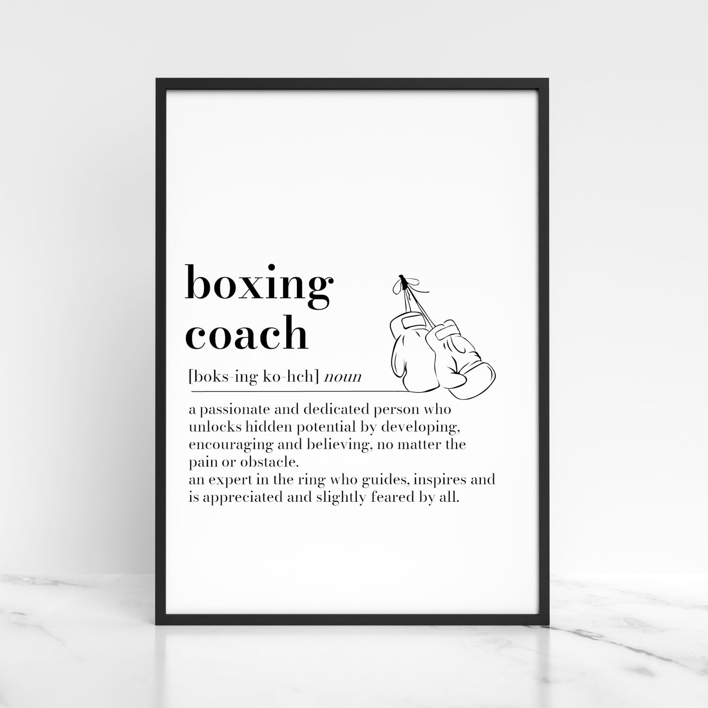 Personalised Boxing Coach Definition Print, Boxing Coach gift, Quote Print, Gift for Boxing Coach Thank You Gift, Coach Leaving Gift, Boxer