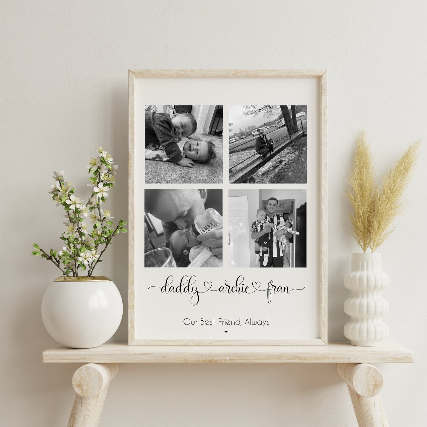 Personalised Dad Photo Gift, Daddy Collage Print from Kids, Custom Fathers Day Gift, Wall Art for Dad, Daddy Picture Frame, Gift for Daddy