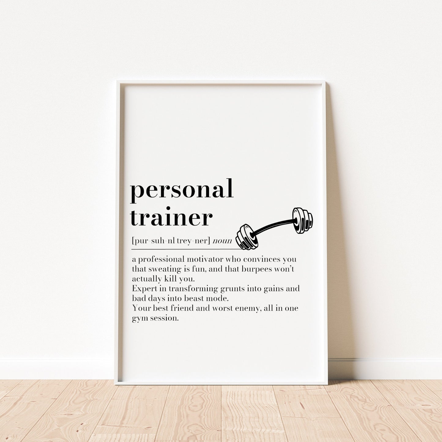 Personalised Personal Trainer Definition Print: Gym Wall Art, Thank You Present, Christmas Secret Santa