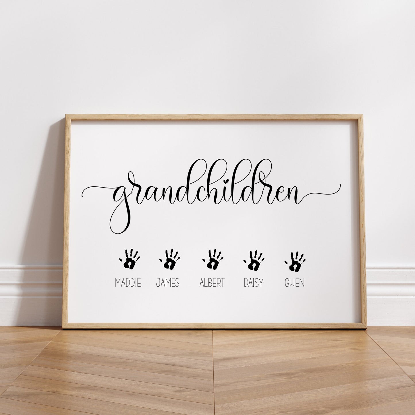 Personalized Grandchildren Handprint Art Print: Grandparent Keepsake