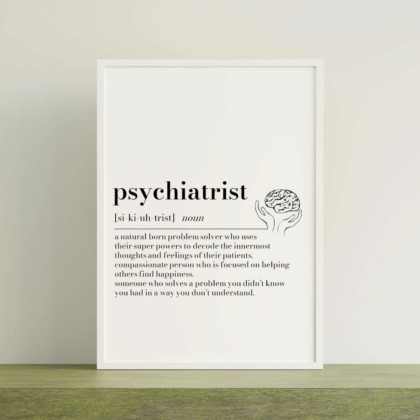 Personalized Psychiatrist Definition Print: Thank You Gift