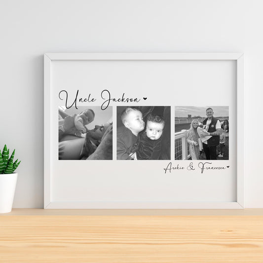 Personalized Uncle Photo Collage Print: Custom Uncle Gift
