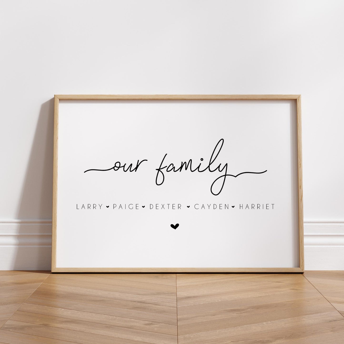 Personalised Family Name Print: Minimalist Home Decor, Housewarming Wall Art Mum Gift, New Home