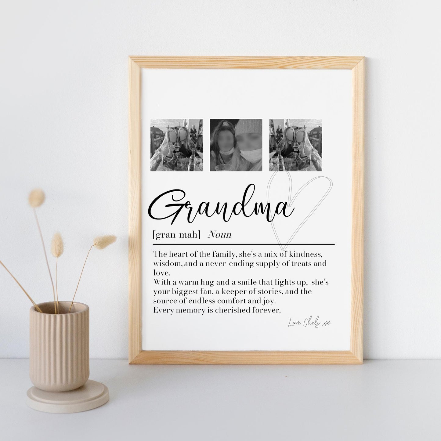 Personalised Grandma Definition Print: Photo Collage Gift, Granny Keepsake Photo Wall Art, Christmas fromGrandchildren
