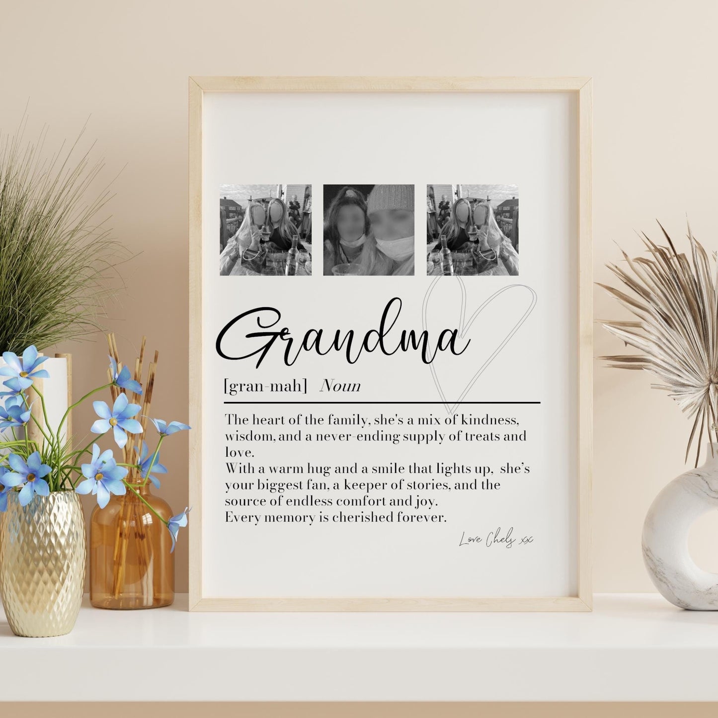 Personalised Grandma Definition Print: Photo Collage Gift, Granny Keepsake Photo Wall Art, Christmas fromGrandchildren
