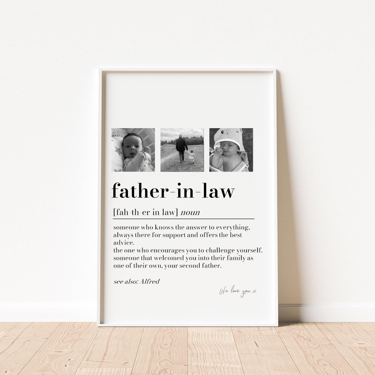 Custom Father in Law Photo Gift, Fathers Day Gift, Father-in-Law Gift from Bride, Custom Photo Print, Wedding Thank You Gift FIL Keepsake