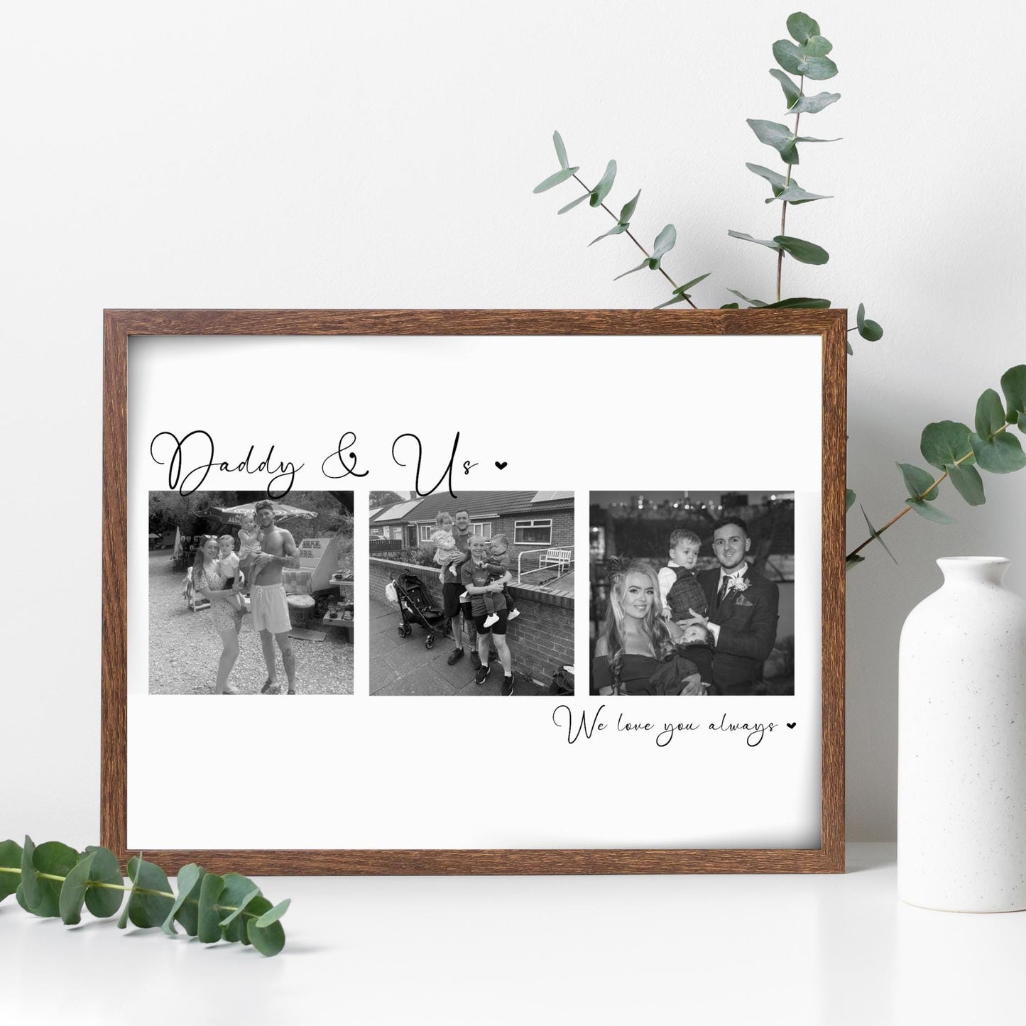 Daddy & Me Photo Collage, Personalised Father’s Day Print from Child, Custom Dad Gift with Photos, Daddy Wall Art Keepsake, Daddy and Us