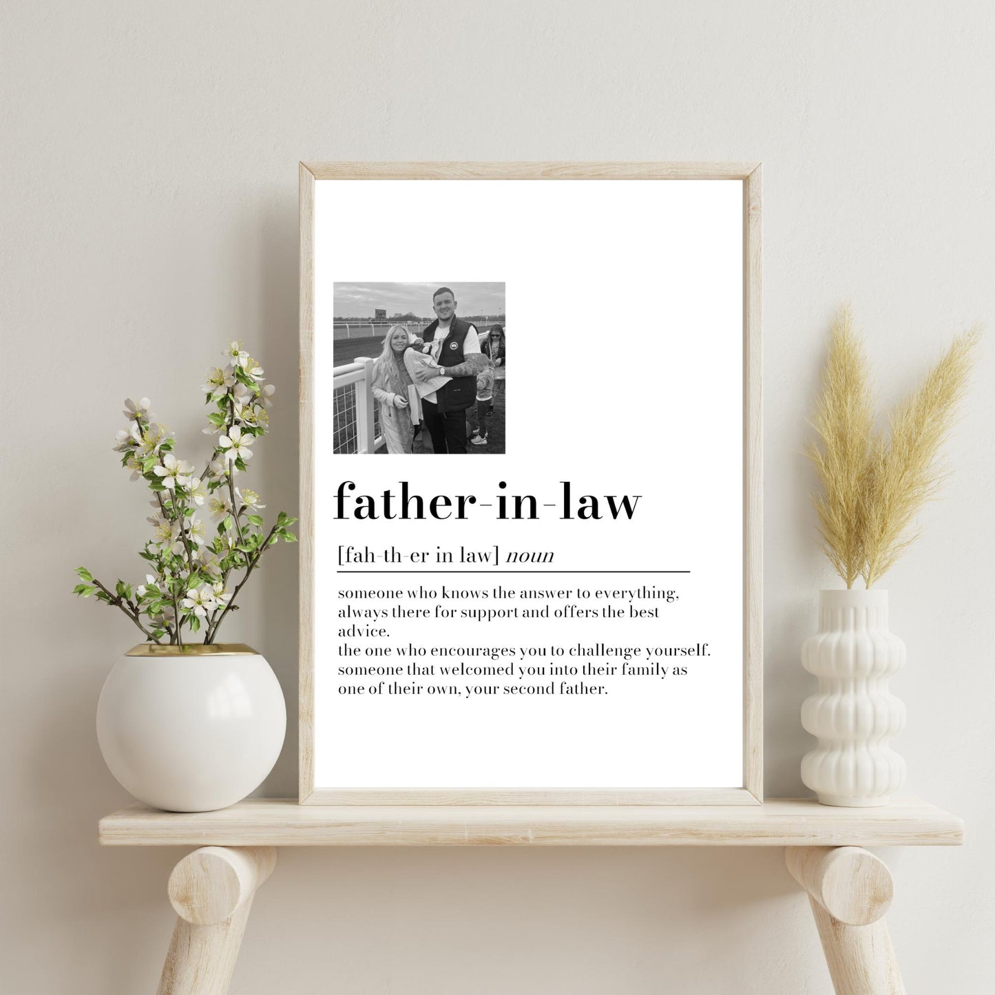 Custom Father in Law Photo Gift, Fathers Day Gift, Father-in-Law Gift from Bride, Custom Photo Print, Wedding Thank You Gift FIL Keepsake