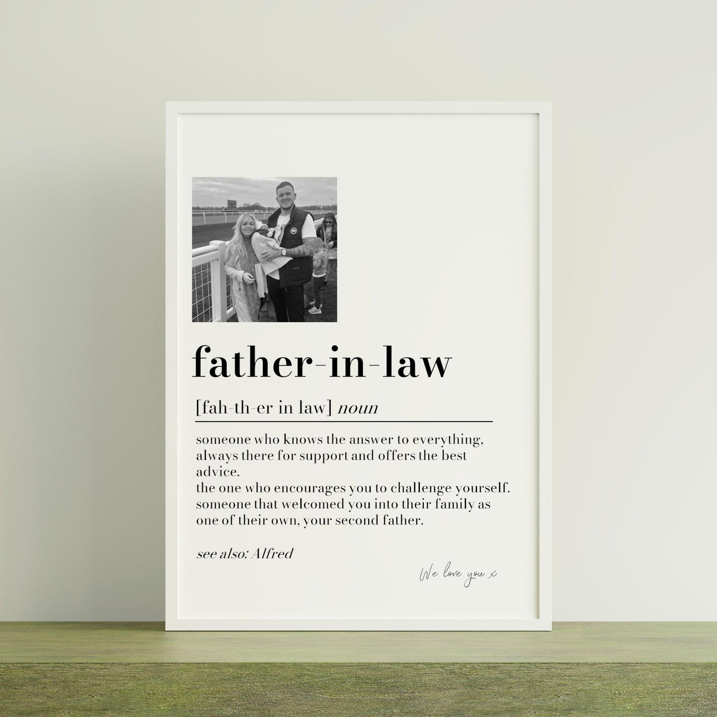 Custom Father in Law Photo Gift, Fathers Day Gift, Father-in-Law Gift from Bride, Custom Photo Print, Wedding Thank You Gift FIL Keepsake