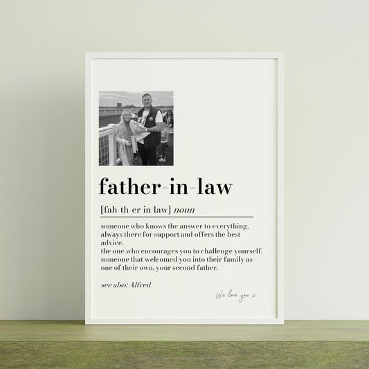 Custom Father in Law Photo Gift, Fathers Day Gift, Father-in-Law Gift from Bride, Custom Photo Print, Wedding Thank You Gift FIL Keepsake