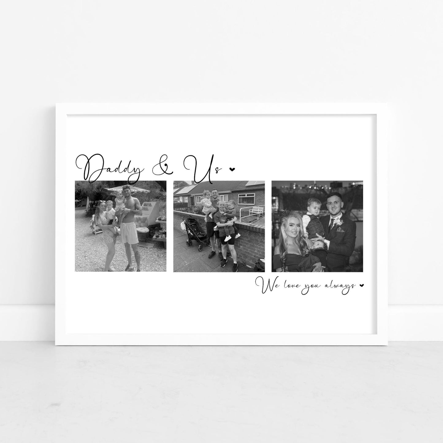 Daddy & Me Photo Collage, Personalised Father’s Day Print from Child, Custom Dad Gift with Photos, Daddy Wall Art Keepsake, Daddy and Us