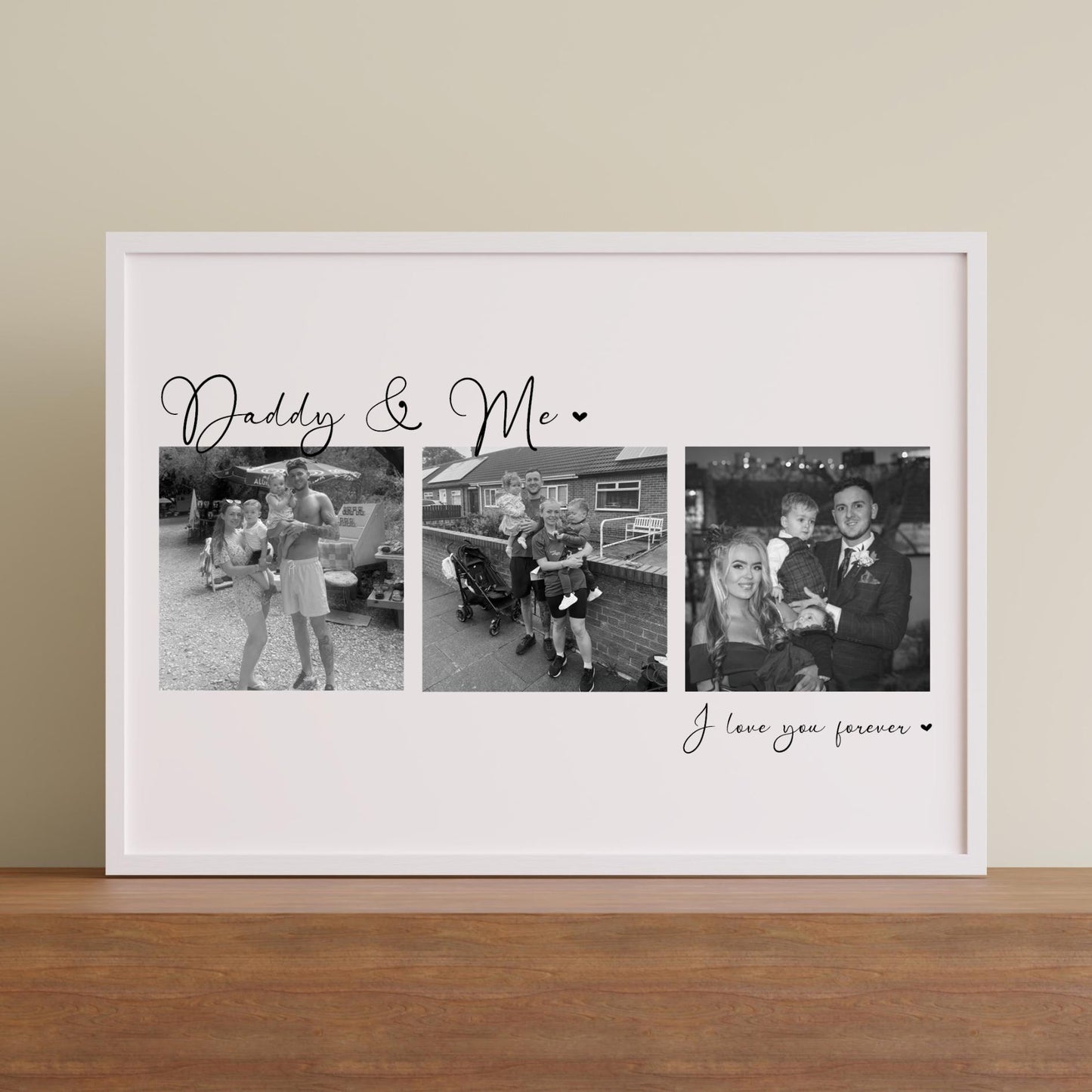 Daddy & Me Photo Collage, Personalised Father’s Day Print from Child, Custom Dad Gift with Photos, Daddy Wall Art Keepsake, Daddy and Us