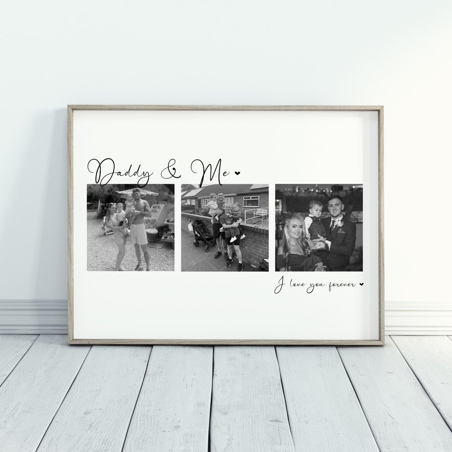 Daddy & Me Photo Collage, Personalised Father’s Day Print from Child, Custom Dad Gift with Photos, Daddy Wall Art Keepsake, Daddy and Us