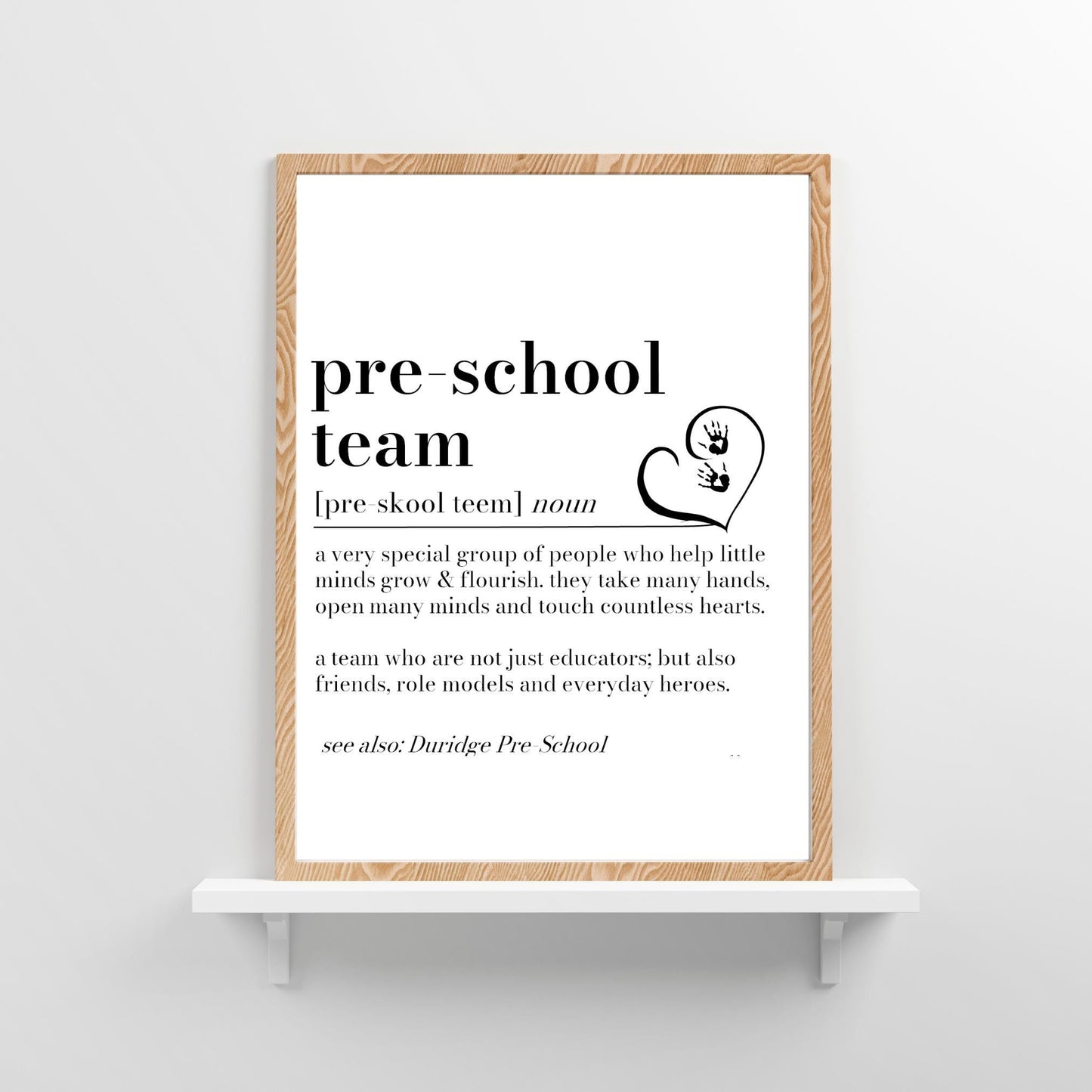 Nursery Team Definition Print, Nursery Team gift, Nursery Teacher Thank You Gift, Nursery Leaving Gift, Gift from Parent End of Term