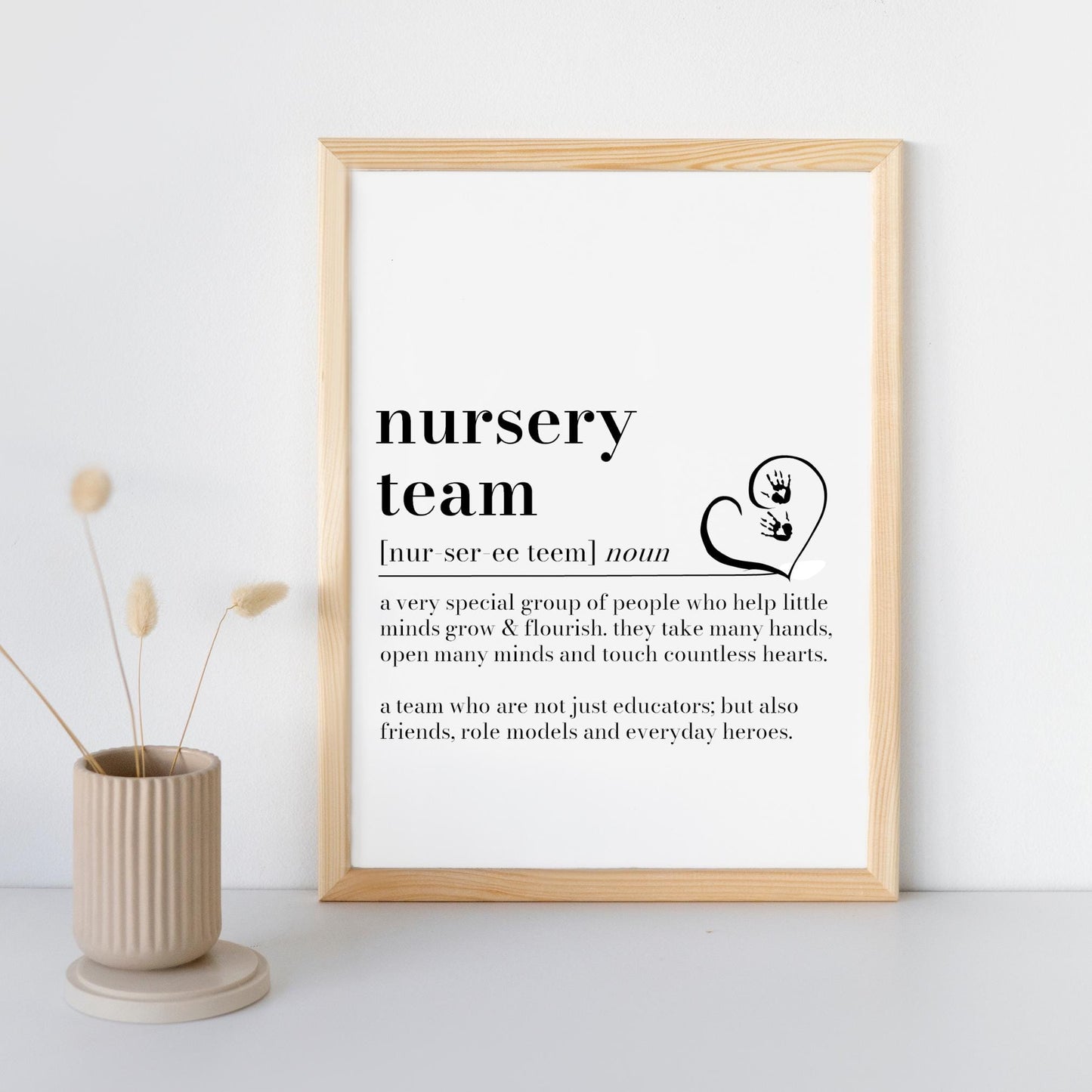 Pre-School Team Definition Print, Pre-School Team gift, Nursery Teacher Thank You Gift, Nursery Leaving Gift, Gift from Parent End of Term