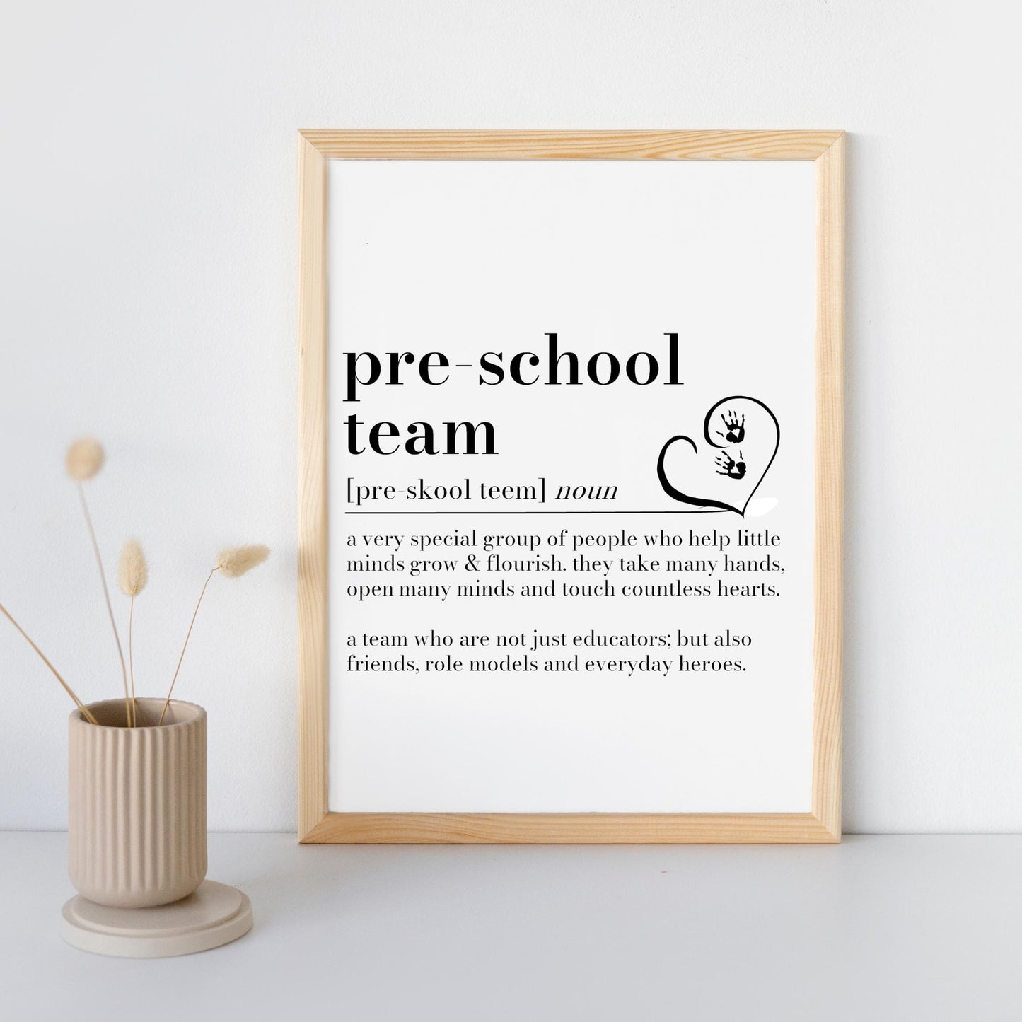 Nursery Team Definition Print, Nursery Team gift, Nursery Teacher Thank You Gift, Nursery Leaving Gift, Gift from Parent End of Term