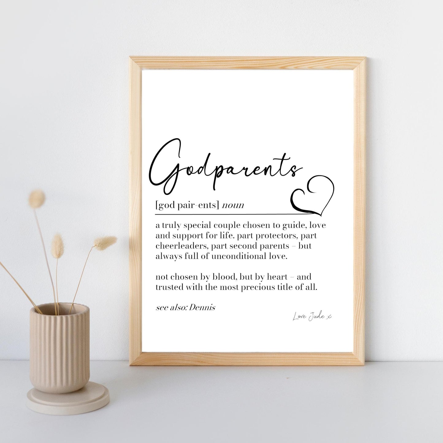 Godmother Definition Print, Godmother gift, Godmother Thank You Gift, Christening Gift, Godmother Proposal Gift, New Godparents Gift,