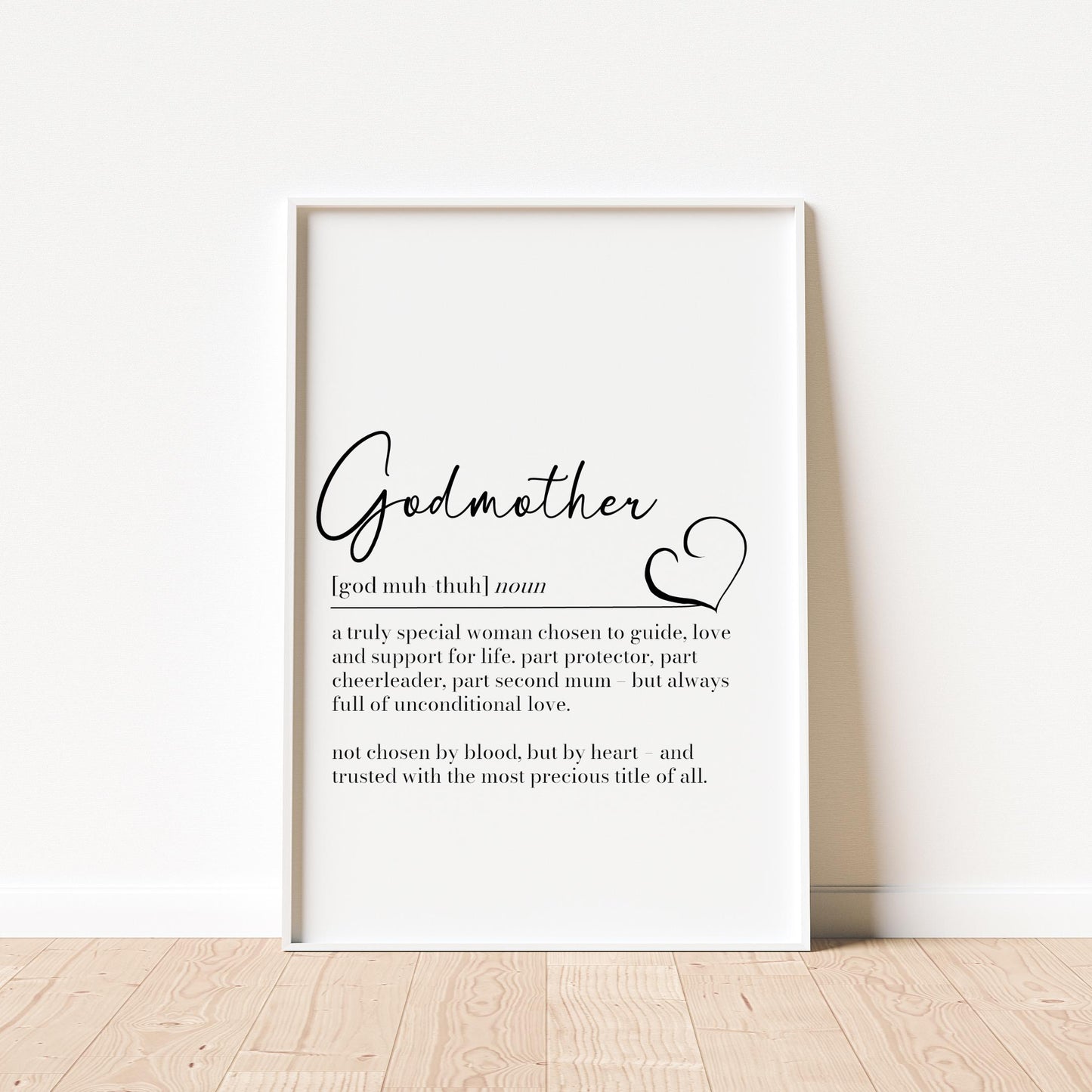 Godmother Definition Print, Godmother gift, Godmother Thank You Gift, Christening Gift, Godmother Proposal Gift, New Godparents Gift,