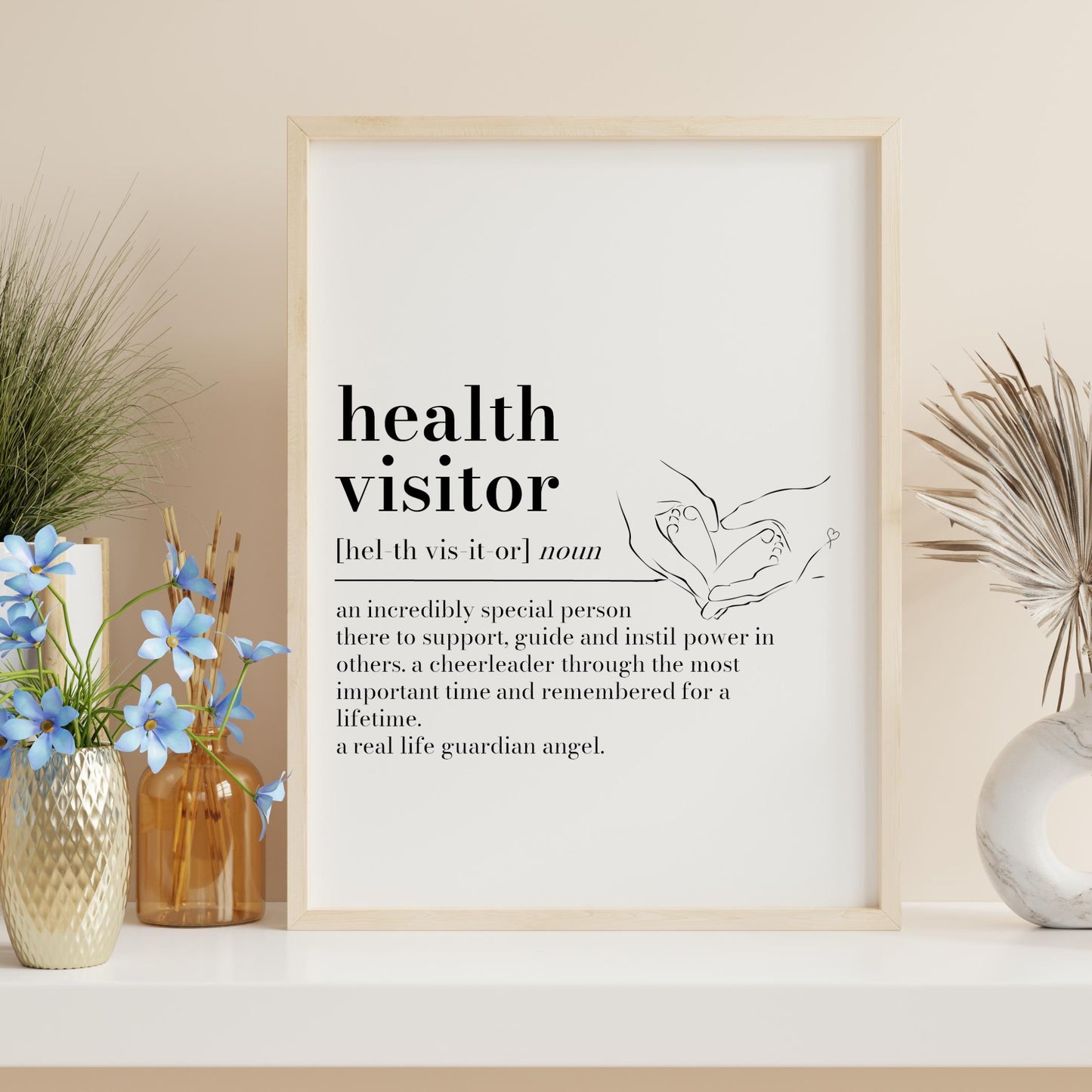 Health Visitor Definition Print, Personalised Healthvisitor Gift, Midwife Birthday, Thank You Gift, Antenatal Appreciation