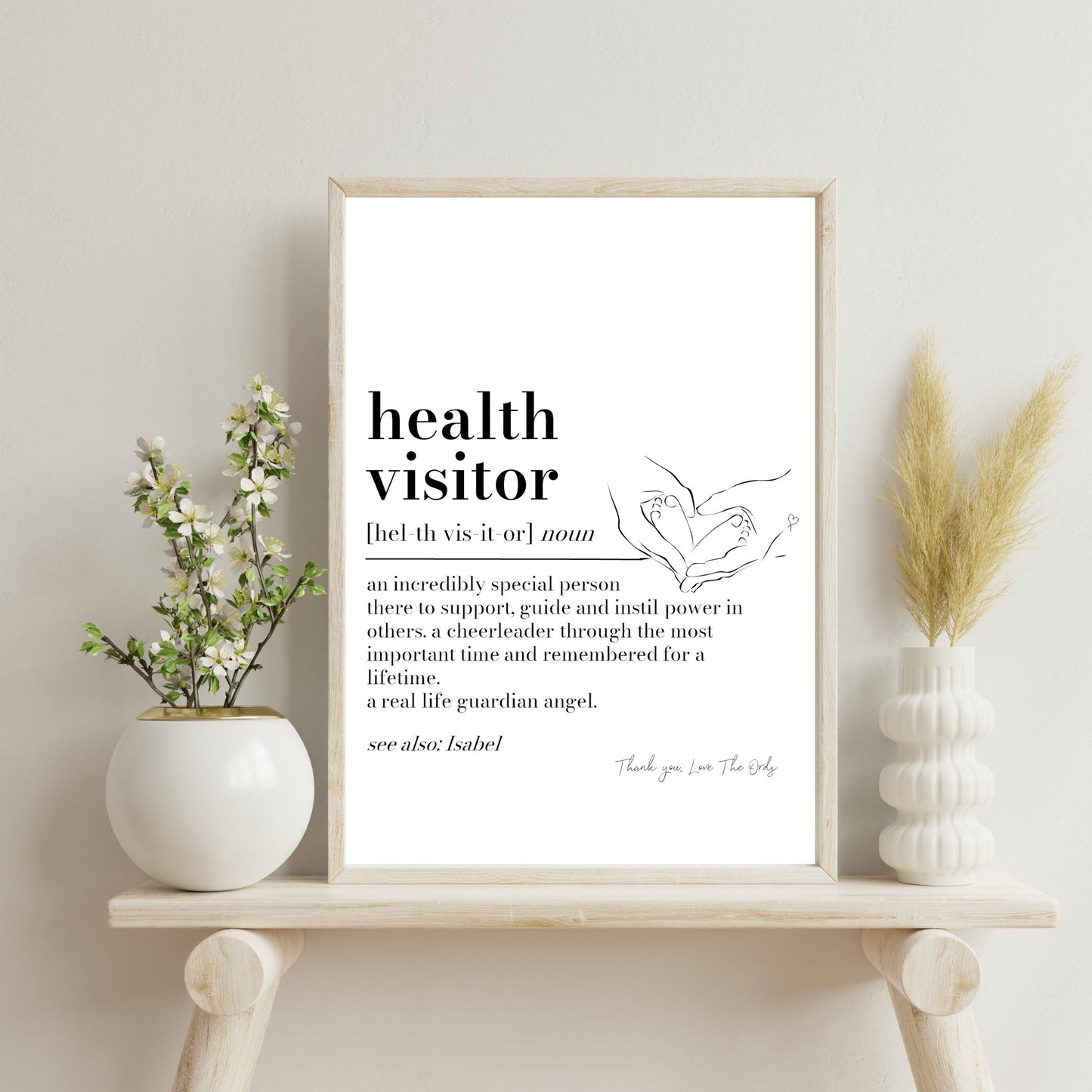 Health Visitor Definition Print, Personalised Healthvisitor Gift, Midwife Birthday, Thank You Gift, Antenatal Appreciation