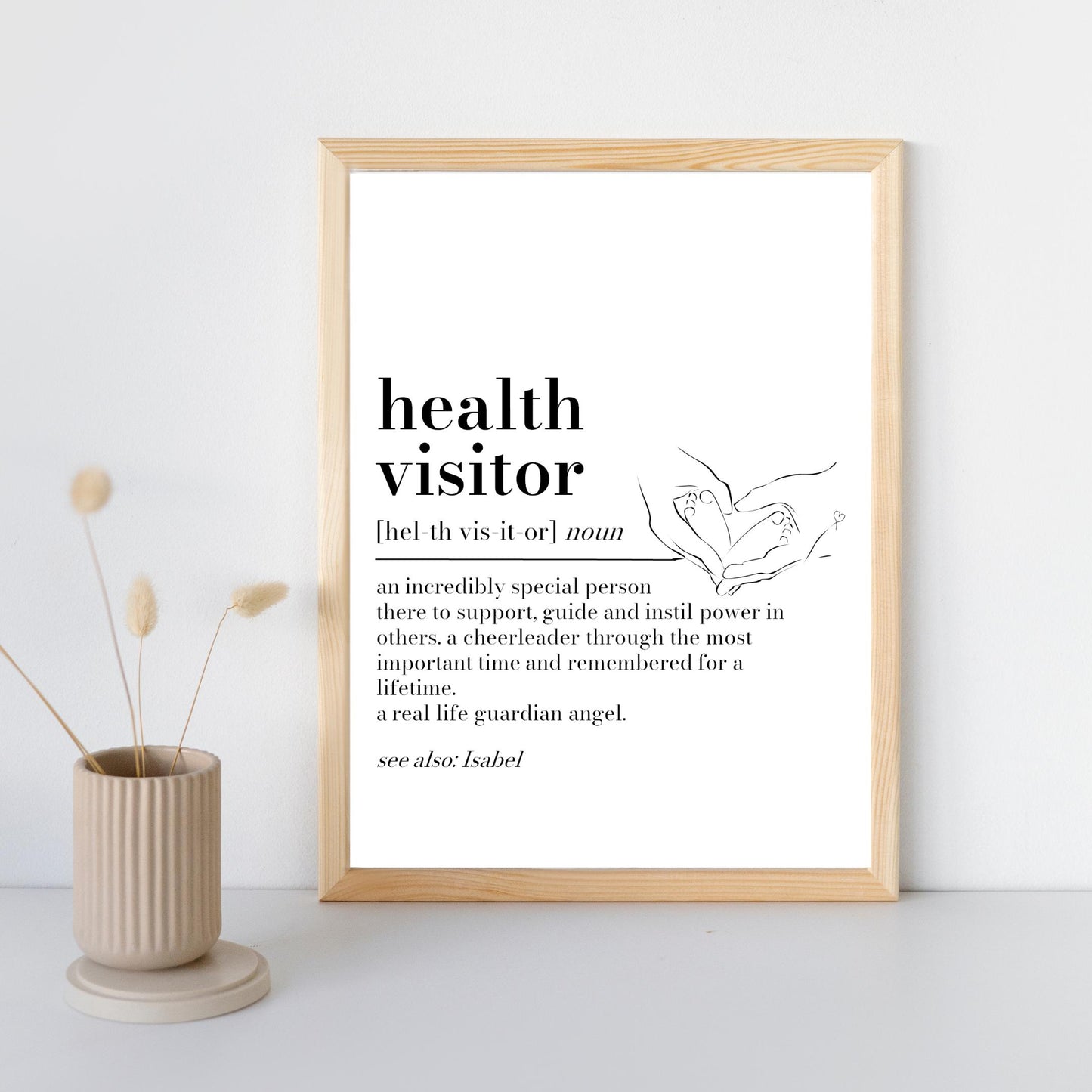 Health Visitor Definition Print, Personalised Healthvisitor Gift, Midwife Birthday, Thank You Gift, Antenatal Appreciation