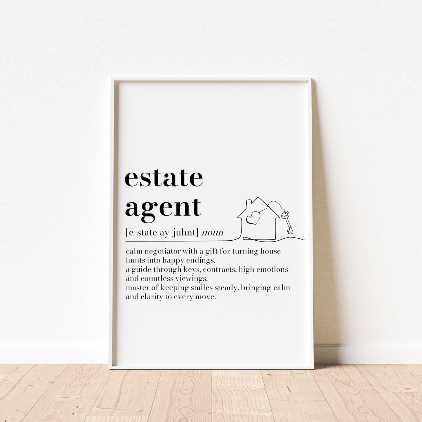 Personalised Estate Agent Gift: Definition Print, House Selling Thank You Gift, Thoughtful Keepsake