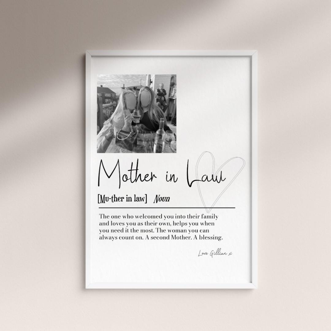 Personalised Mother in Law Picture Collage Memorable Gift for MIL, Mothers Day Gift, Gift for Her, definition, Birthday Gift for Mum In law