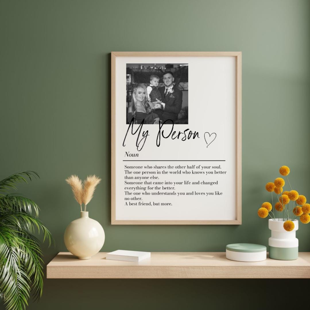 Personalised My Person Definition Print: Custom Photo Gift, Romantic Keepsake, Anniversary Boyfriend/Girlfriend Gift