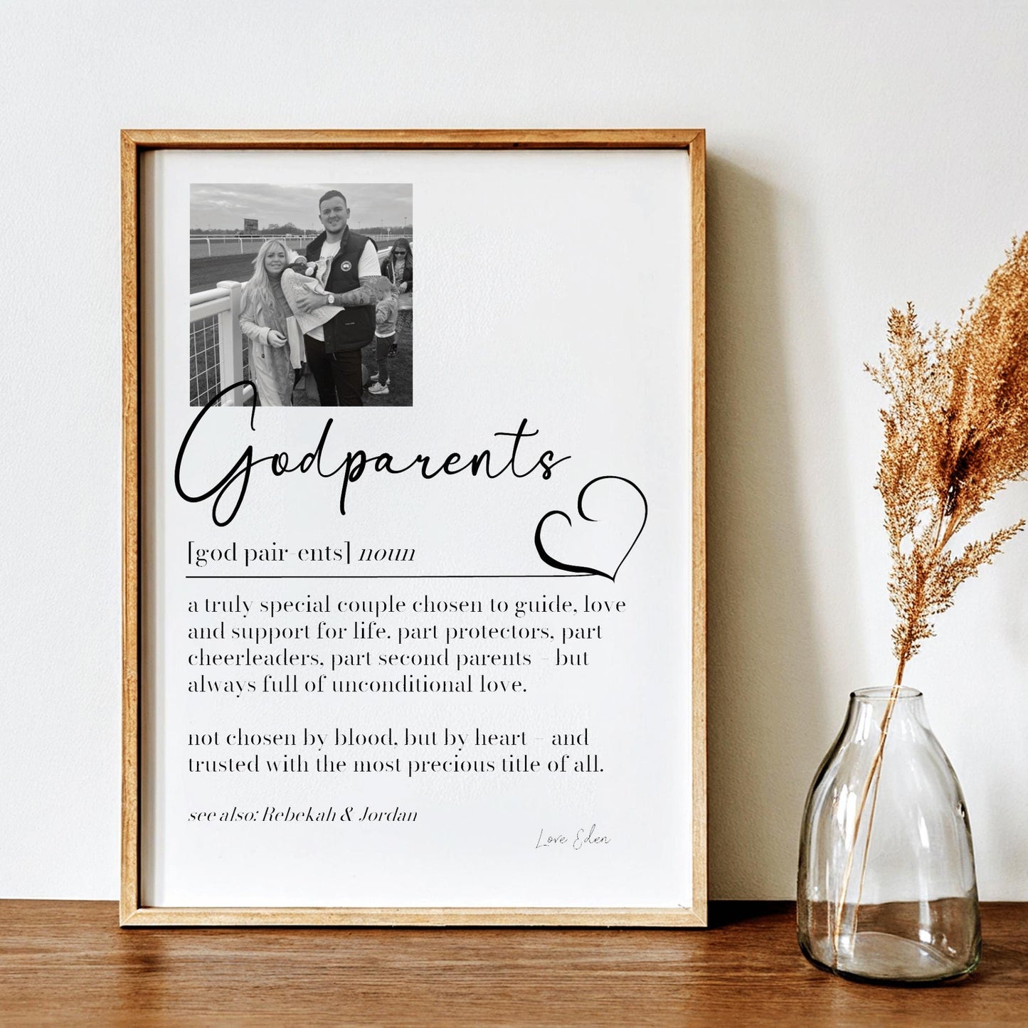 Godparents Definition Print, God Parents Photo Gift, Godparents Thank You Christening Proposal, New Godparent Present, Picture Collage