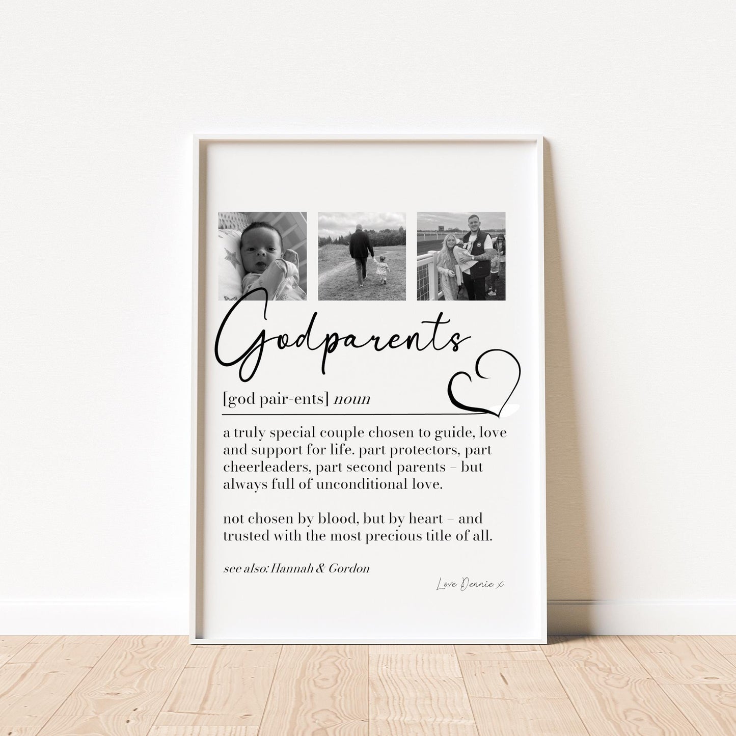 Godparents Definition Print, God Parents Photo Gift, Godparents Thank You Christening Proposal, New Godparent Present, Picture Collage